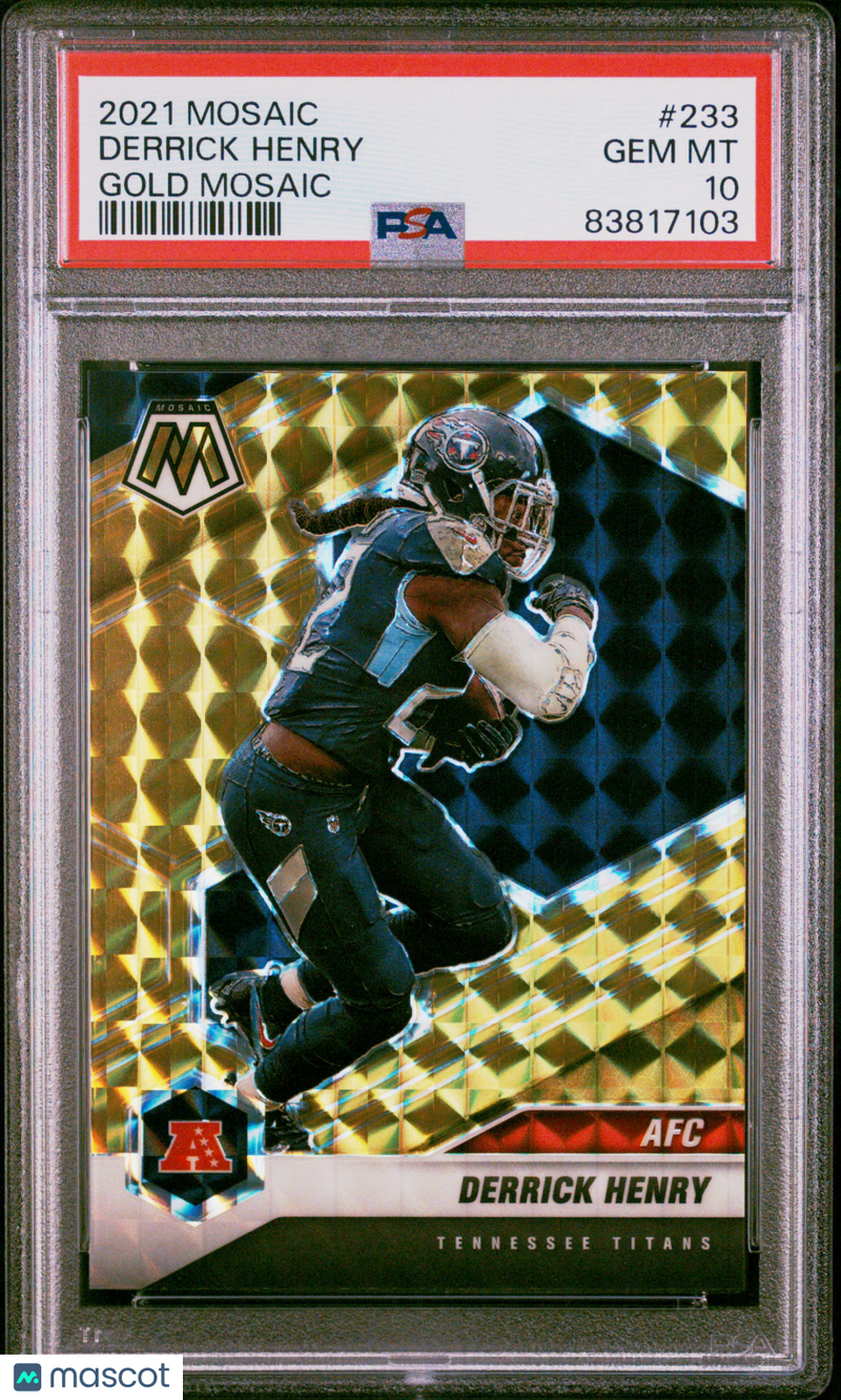 2021 Panini Mosaic Derrick Henry Gold #233 PSA 10 Serial # to 10