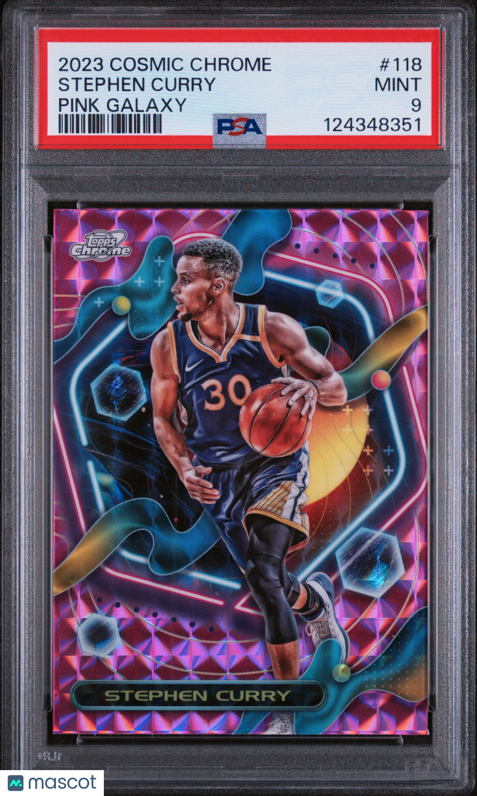 2023 Topps Cosmic Chrome Stephen Curry Pink Galaxy #118 PSA 9