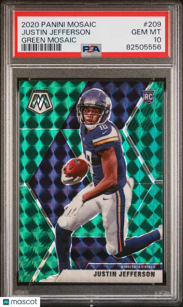 2020 Panini Mosaic Justin Jefferson Green #209 PSA 10 GEM MINT