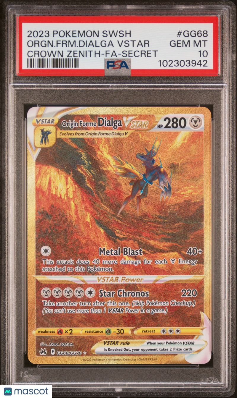 2023 Pokemon Crown Zenith Secret Rare Full Art Dialga VSTAR PSA 10 GEM MINT
