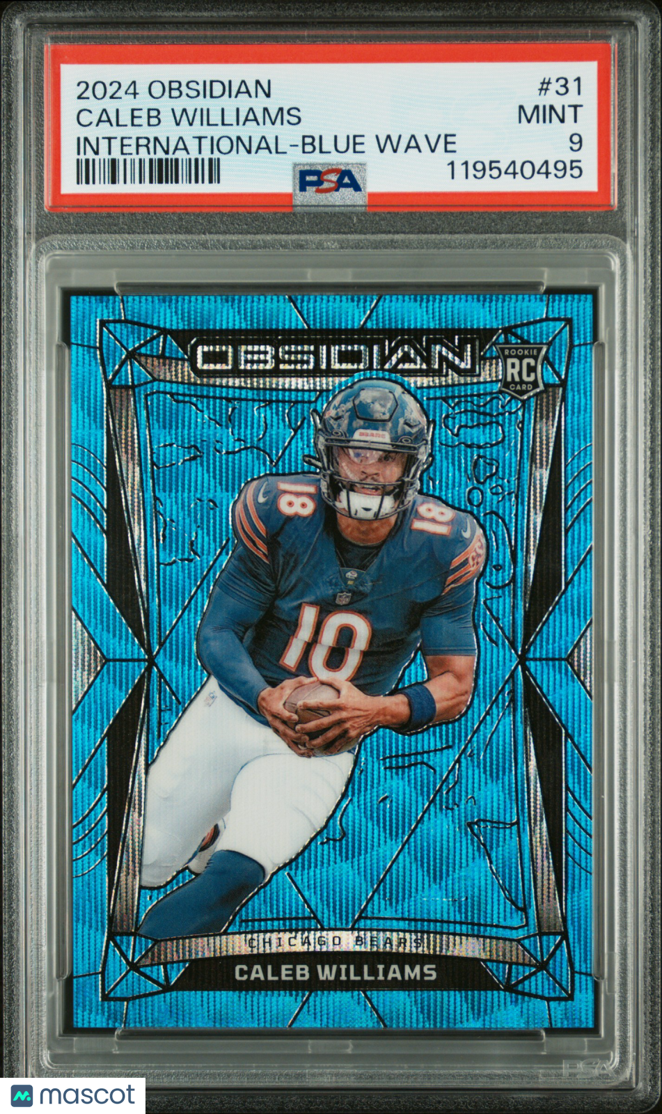 2024 Obsidian Caleb Williams International Blue Wave Rookie #31 PSA 9 MINT Bears
