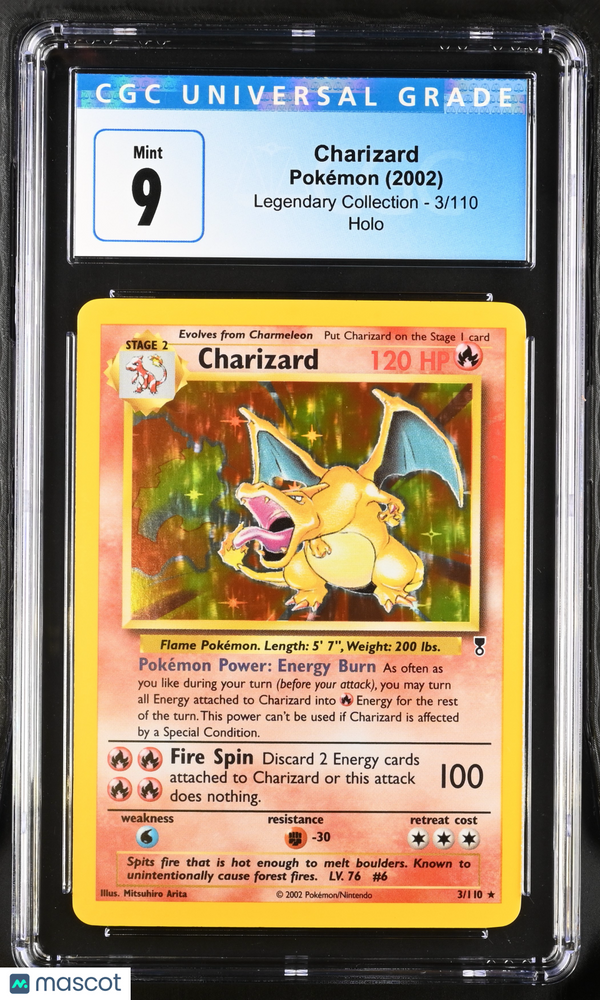 2002 Pokemon Legendary Collection Charizard - HOLO #3/110 English CGC 9 - RARE!