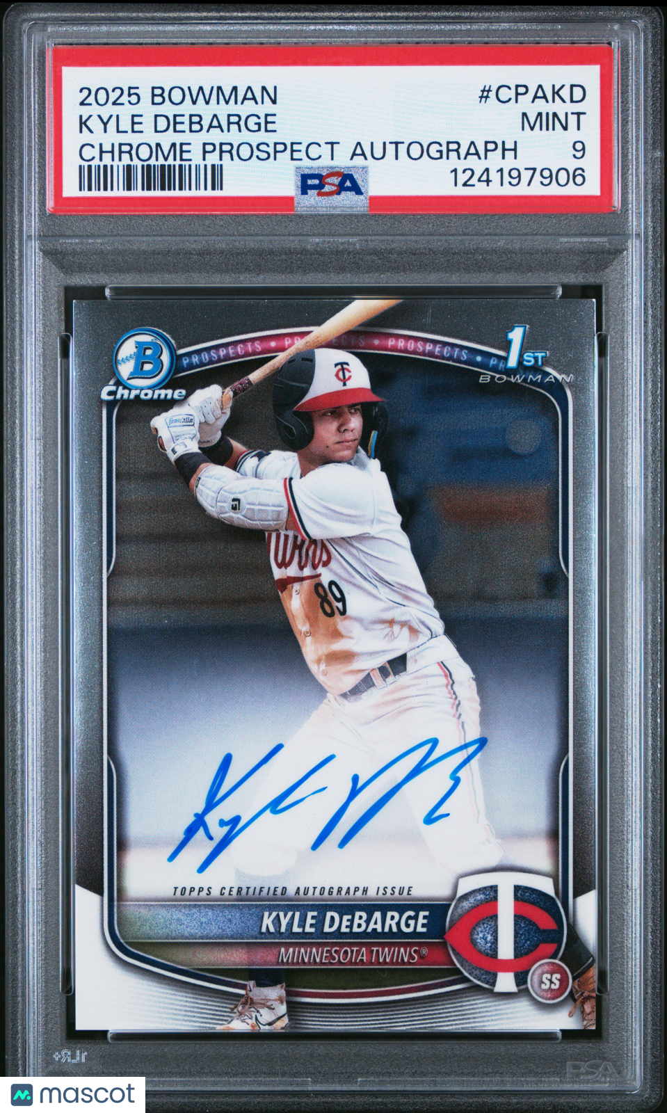 2025 Bowman Chrome Prospect Autographs Kyle Debarge #CPAKD PSA 9