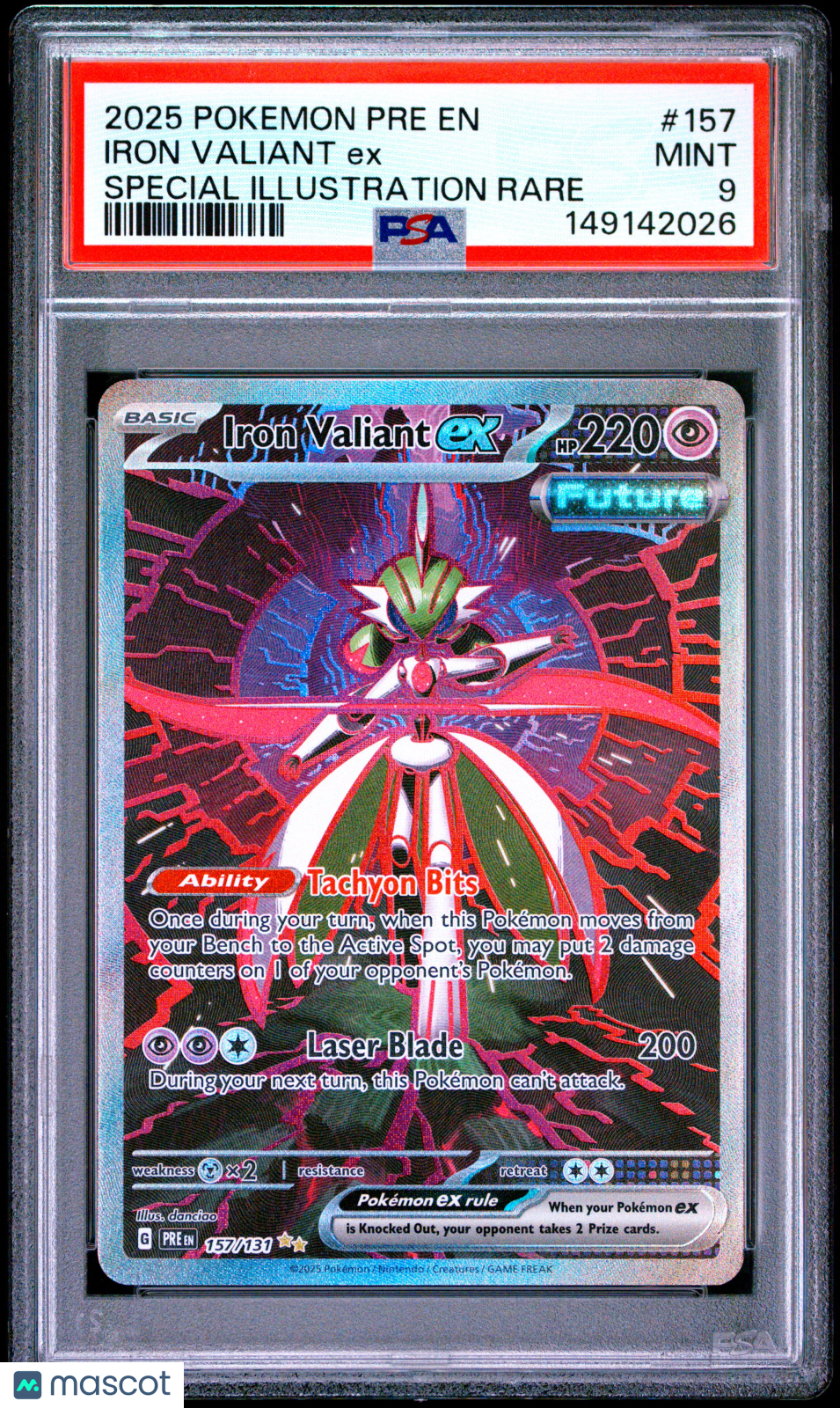 2025 Pokemon Prismatic Evolutions Iron Valiant EX #157 SIR PSA 9 MINT