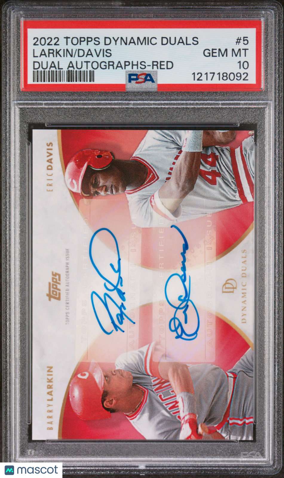 2022 Topps Dynamic Duals Davis Larkin Autographs Red #5 PSA 10