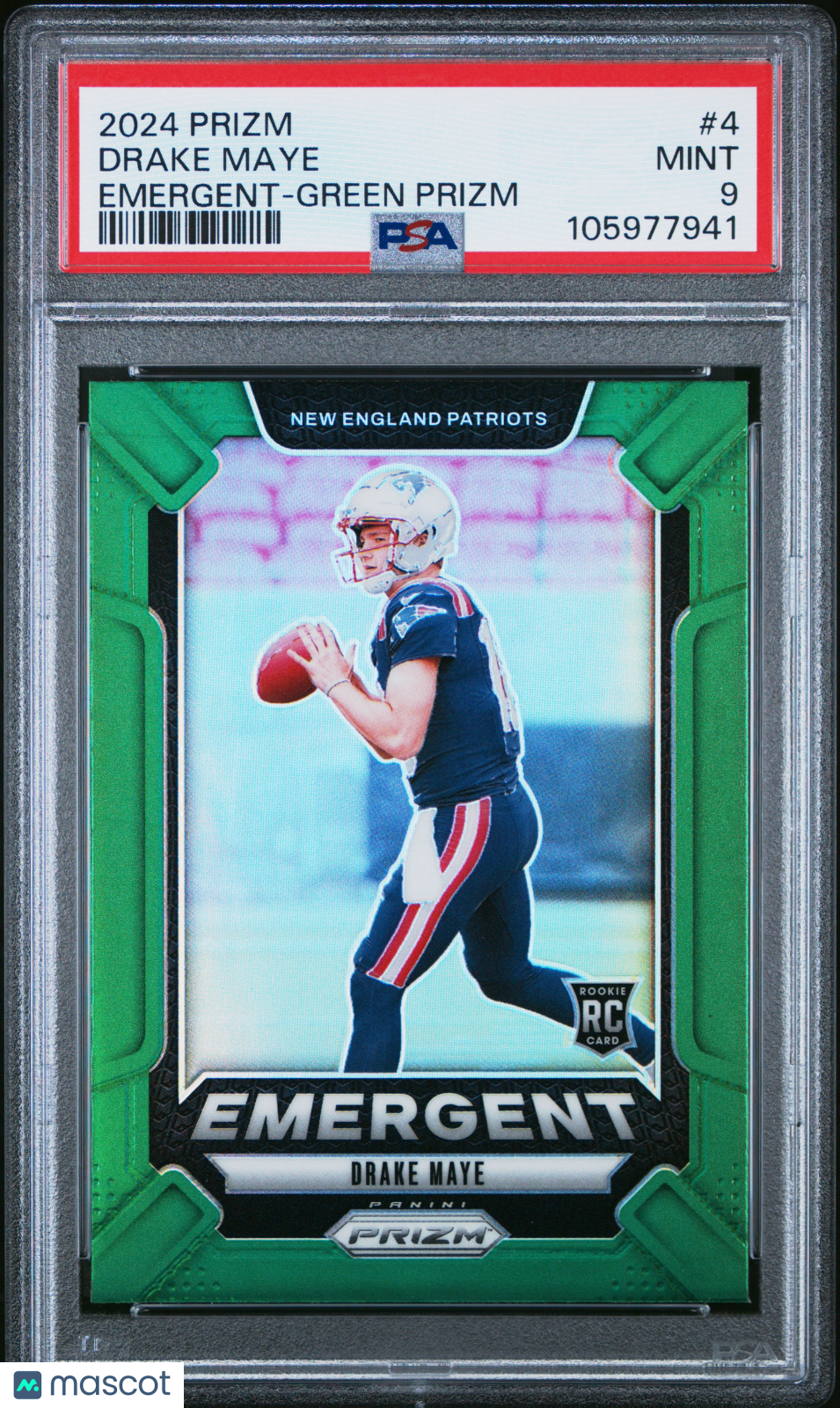 2024 Panini Prizm Emergent Drake Maye Green Rookie #4 PSA 9 New England Patriots