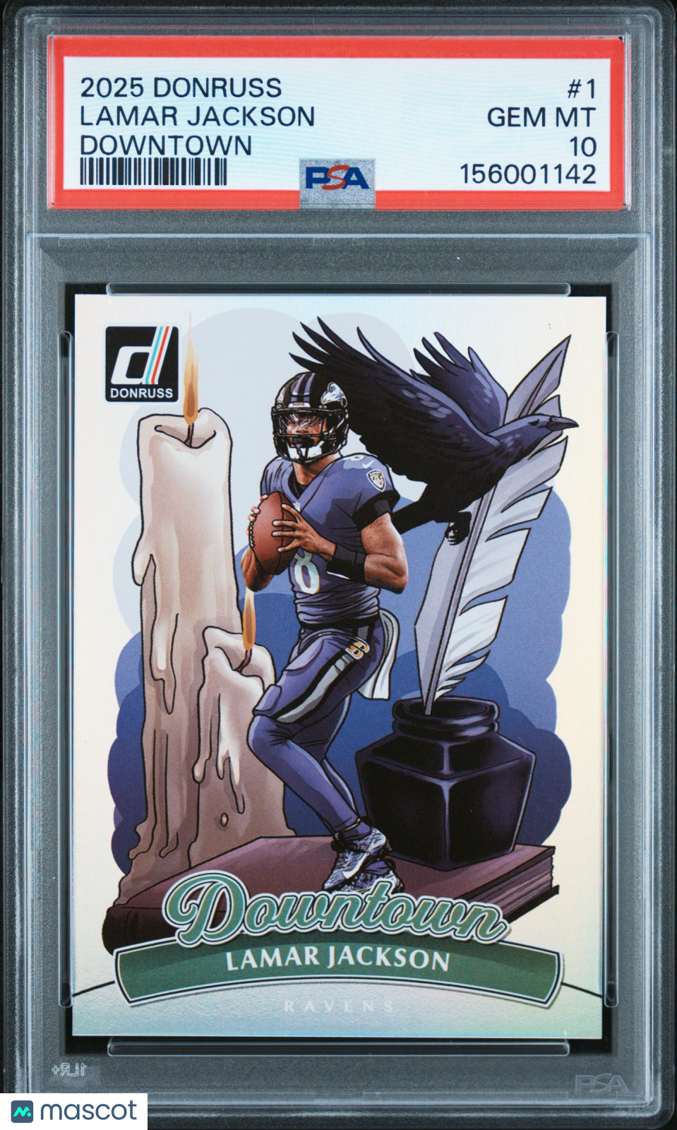2025 Panini Donruss Downtown Lamar Jackson #1 PSA 10