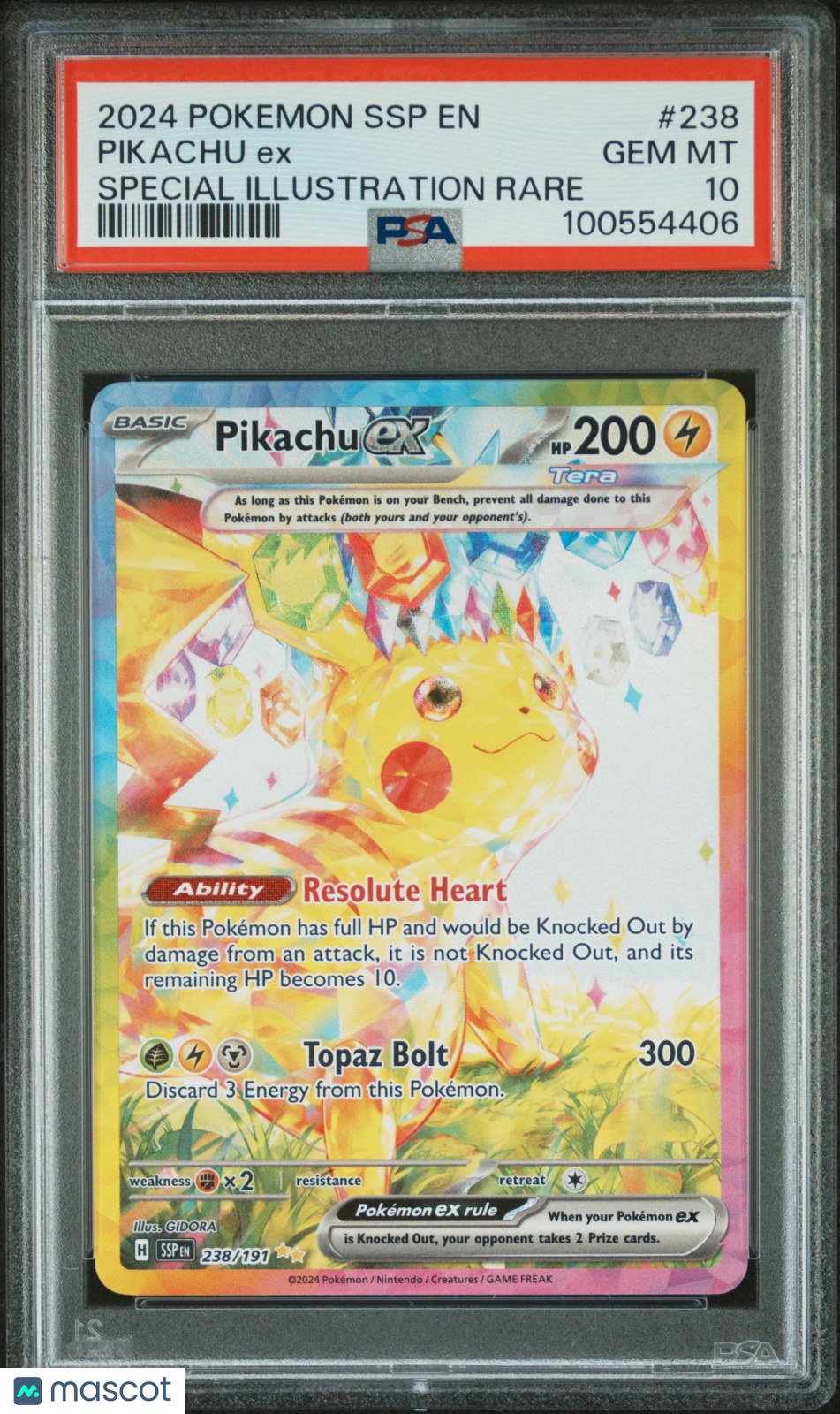 2024 Pokemon SSP EN-Surging Sparks Pikachu EX Special Illustration Rare PSA 10