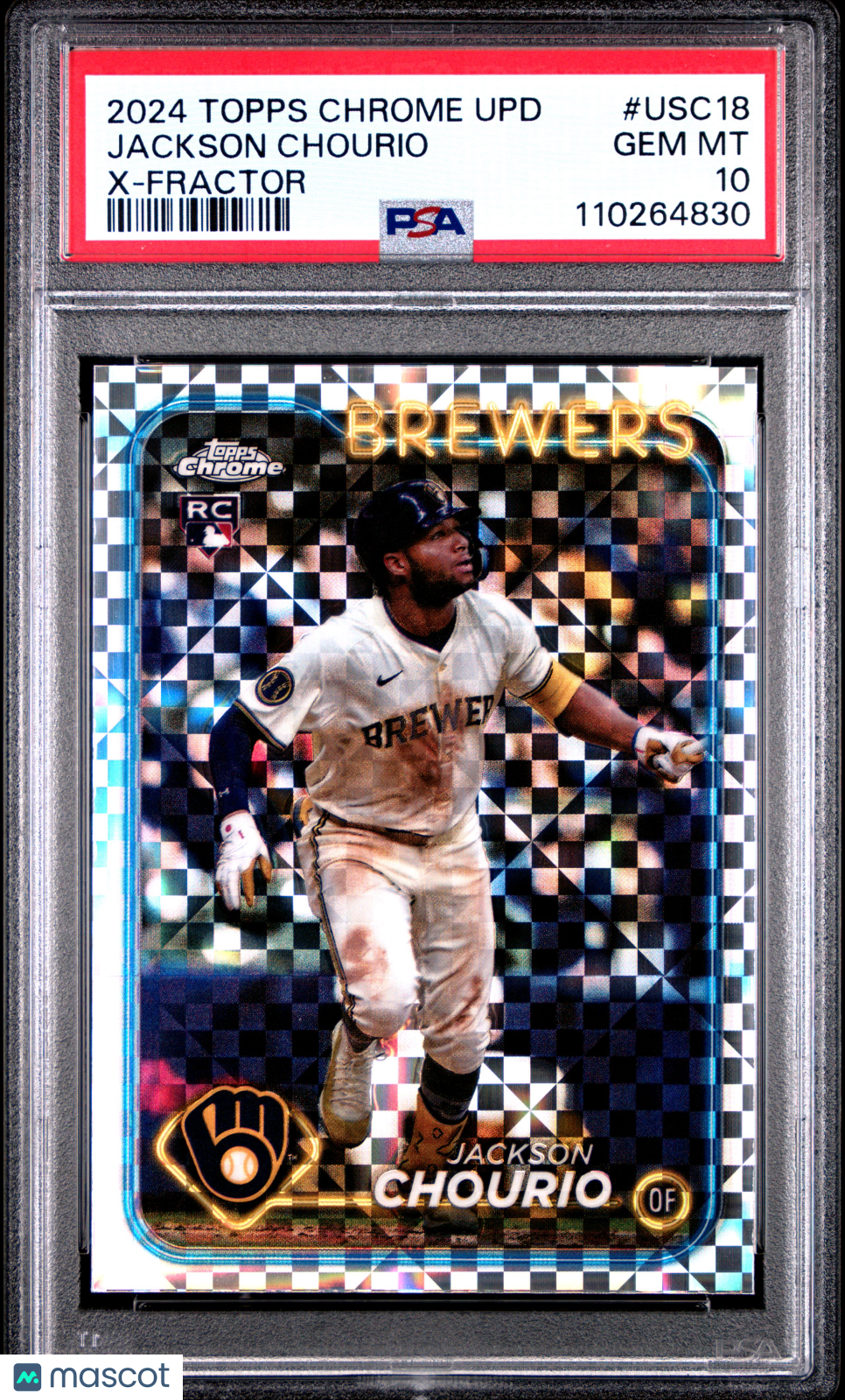 2024 Topps Chrome Update Jackson Chourio X Fractor Rookie #USC18 PSA 10 Brewers