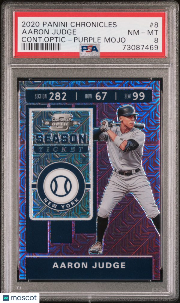 2020 Panini Chronicles Contenders Optic Aaron Judge #8 PSA 8 Baseball