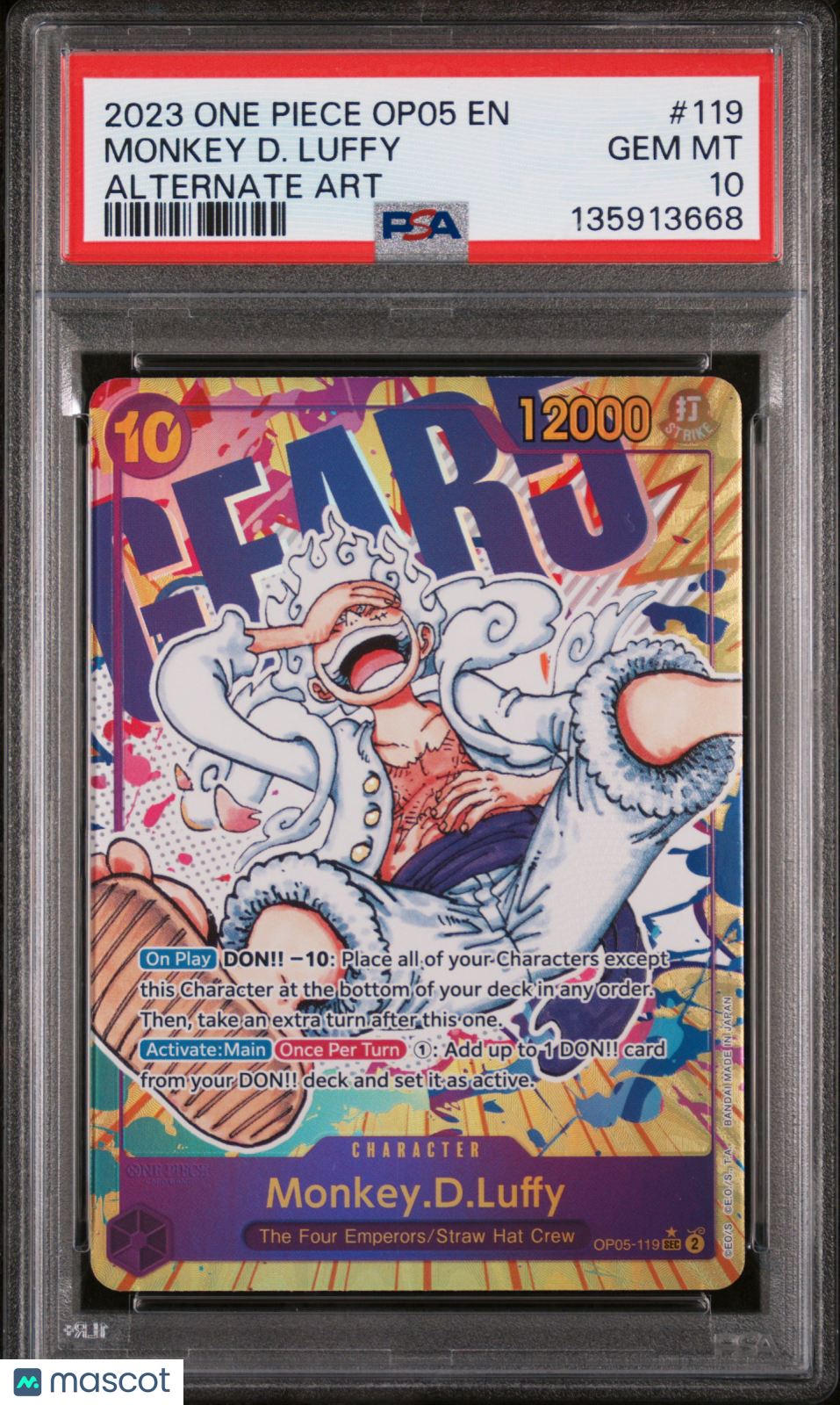 2023 One Piece Op05-Awakening Of The New Era Monkey D. Luffy #119 PSA 10
