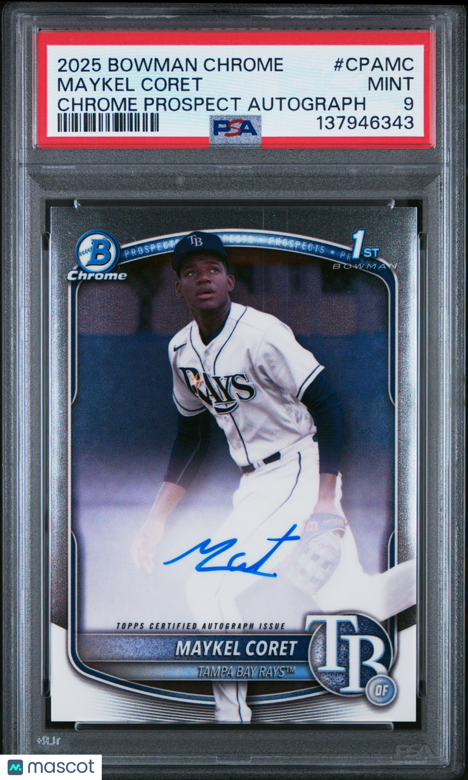 2025 Bowman Chrome Prospect Autographs Maykel Coret Rookie #CPAMC PSA 9 MINT