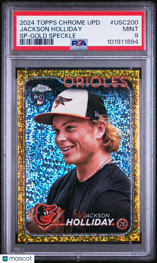 2024 Topps Chrome Update Jackson Holliday SP Gold Speckle #USC200 PSA 9 MINT