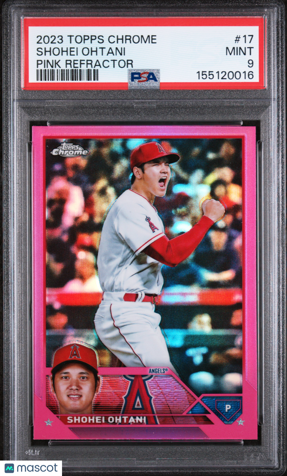 2023 Topps Chrome Shohei Ohtani Pink Refractor #17 PSA 9