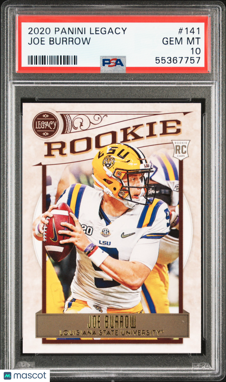 2020 Panini Legacy Joe Burrow Rookie #141 PSA 10 GEM MINT Cincinnati Bengals