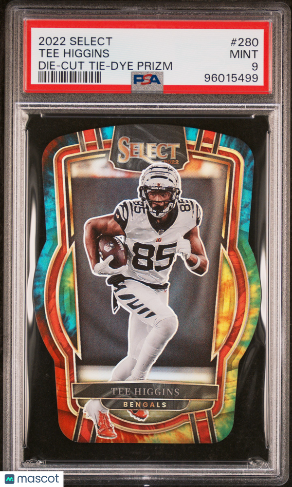 2022 Panini Select Tee Higgins Die Cut Tie Dye Prizm /25 #280 PSA 9