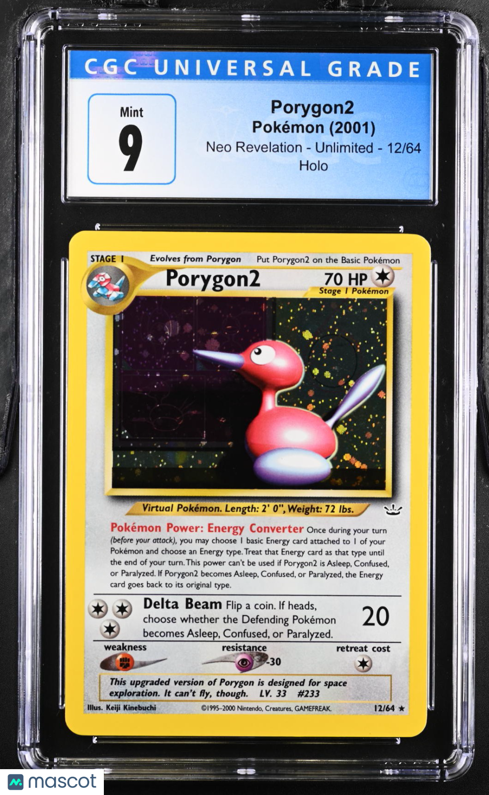 2001 Pokemon Neo Revelation Porygon2 #12/64 Holo CGC 9