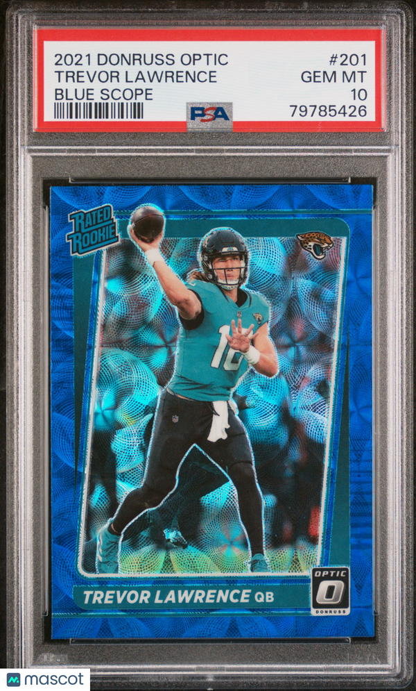 2021 Panini Donruss Optic Blue Scope RookieTrevor Lawrence #201 PSA 10 Football