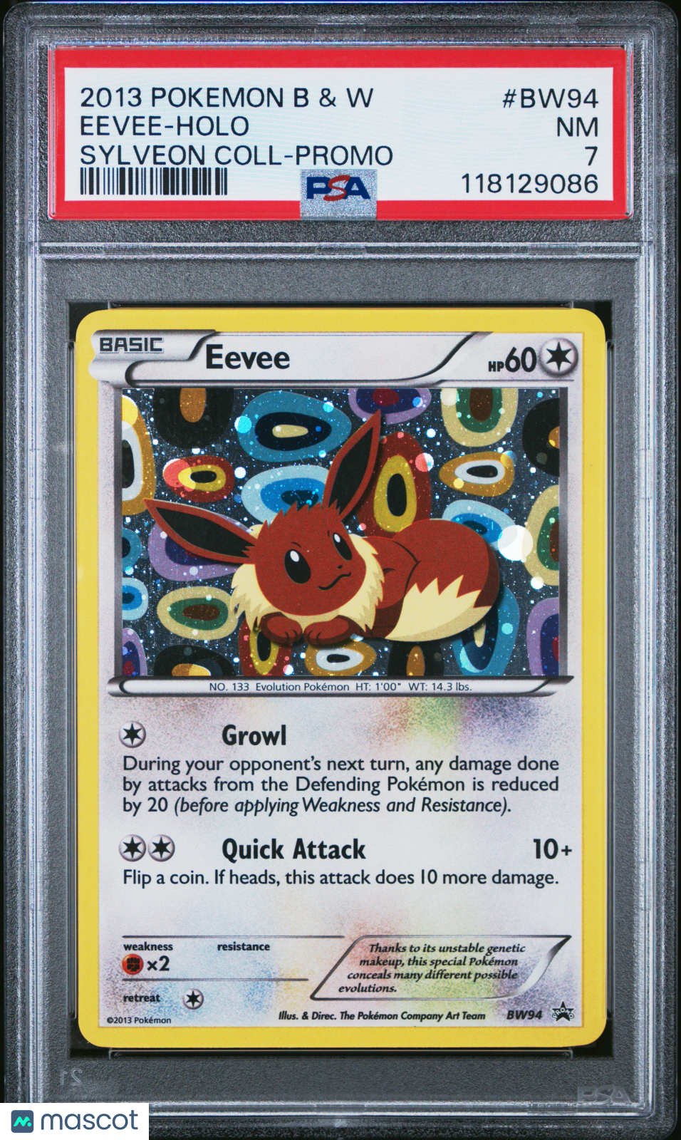 2013 Pokemon Black & White Eevee #BW94 Sylveon Coll-Promo PSA 7