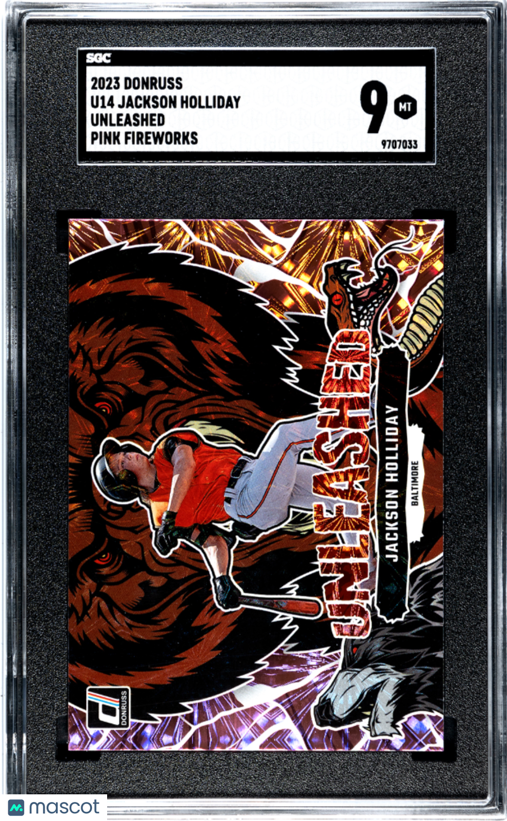 2023 Donruss Jackson Holliday Unleashed Pink Fireworks #U14 SGC 9