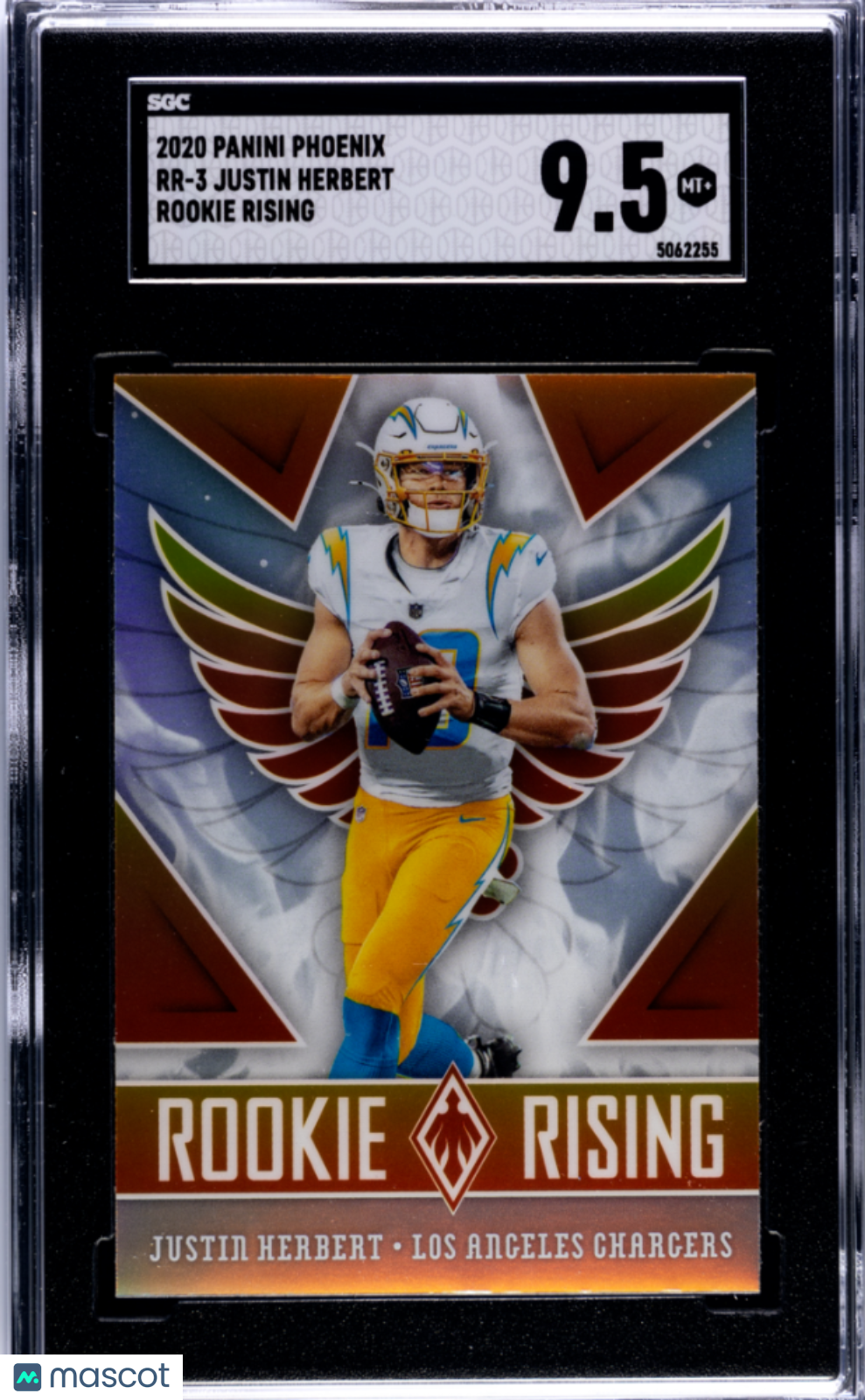 2020 Panini Phoenix Justin Herbert Rookie Rising Rookie #RR-3 SGC 9.5