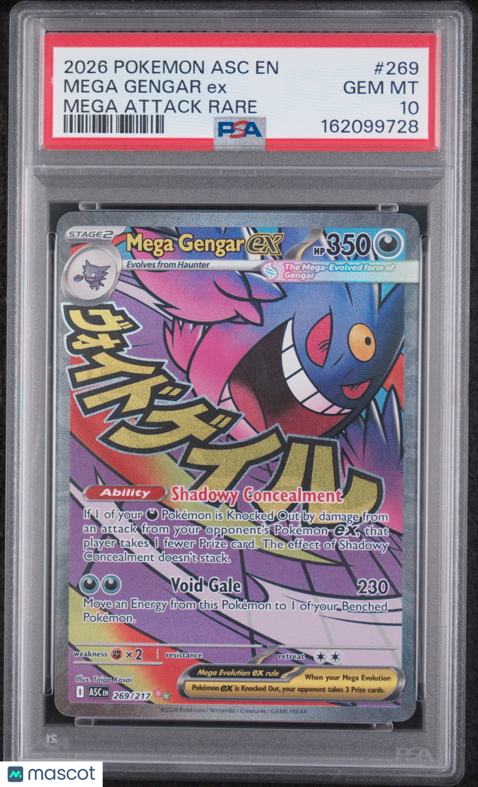 2026 Pokemon Asc EN-Ascended Heroes Mega Gengar EX #269 Mega Attack Rare PSA 10