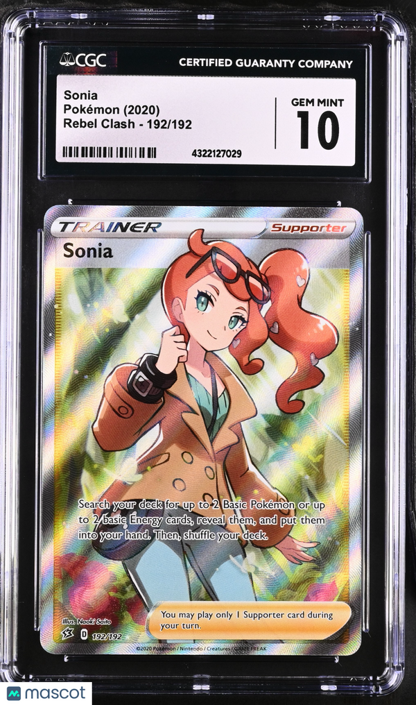 2020 Pokémon Sonia #192/192 English CGC 10