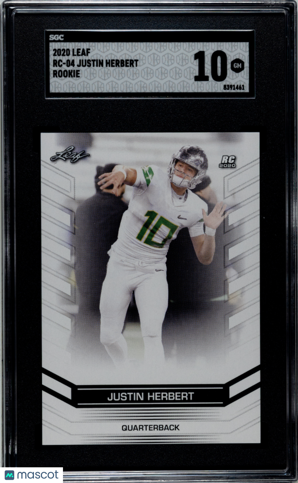 2020 Leaf Justin Herbert #RC-04 SGC 10