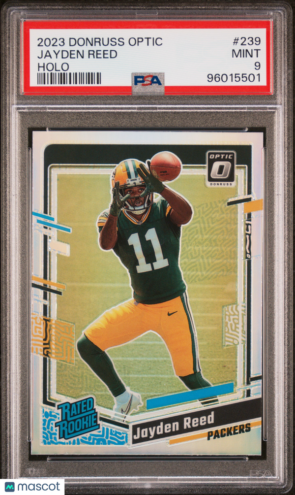 2023 Panini Donruss Optic Rated Rookie Jayden Reed Holo #239 PSA 9