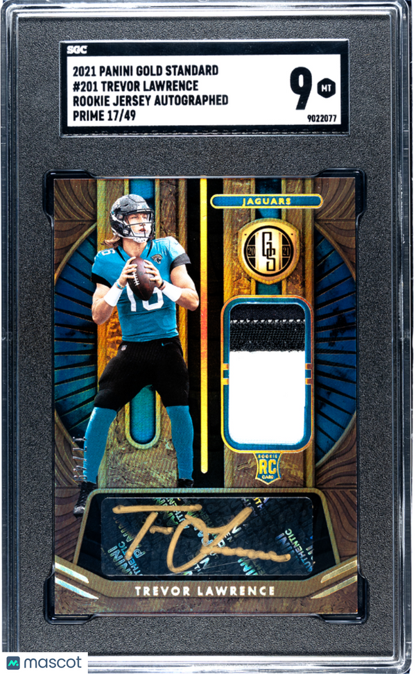 2021 Panini Gold Standard Trevor Lawrence RPA 17/49 #201 SGC 9