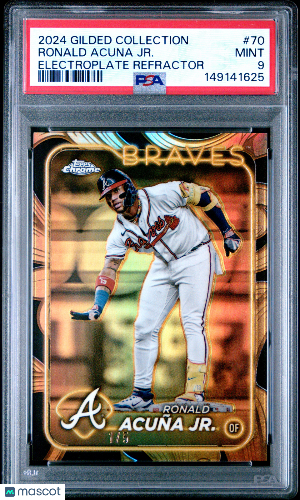 2024 Topps Gilded Collection Ronald Acuna JR. Electroplate 1/5 #70 PSA 9