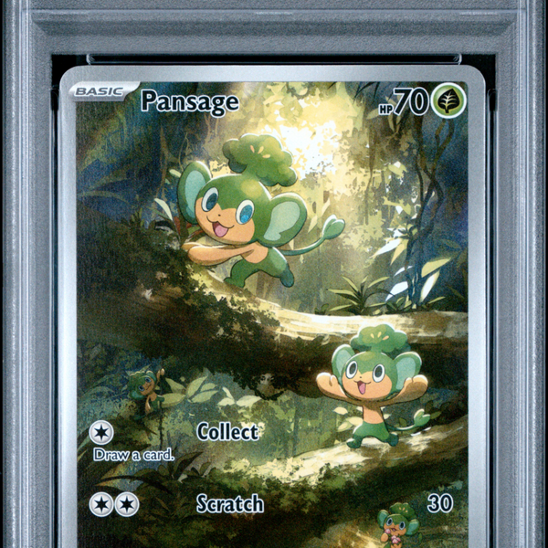 2025 Pokemon BLK EN-Black Bolt Pansage #089 Illustration Rare PSA 10