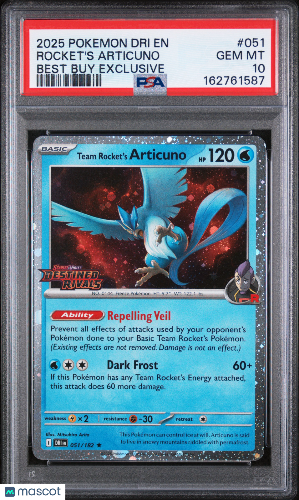2025 Pokemon Destined Rivals Rocket's Articuno #051 Best Buy Exclusive PSA 10