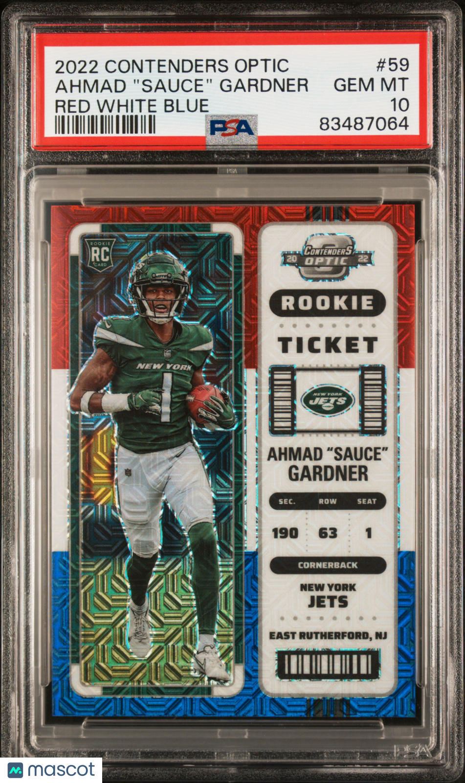 2022 Panini Contenders Optic Sauce Gardner Red White Blue #59 PSA 10