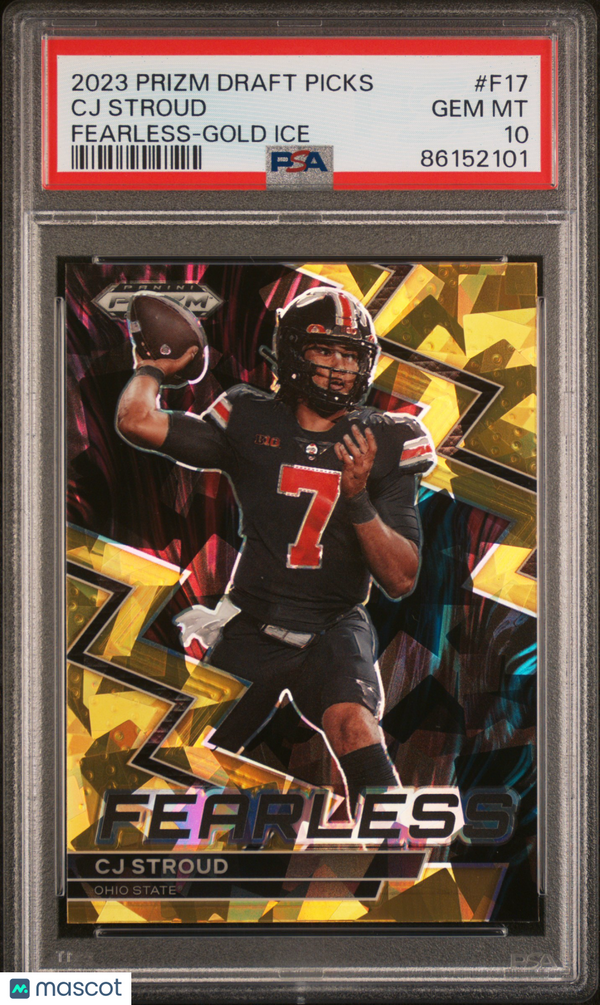 2023 Panini Prizm Draft Picks Fearless CJ Stroud #F17 PSA 10 Football