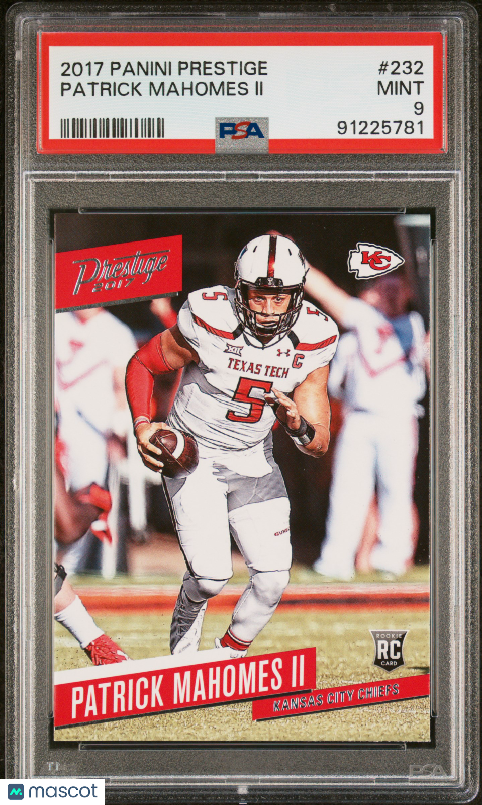 2017 Panini Prestige Patrick Mahomes II Rookie #232 PSA 9 Texas Tech Red Raiders
