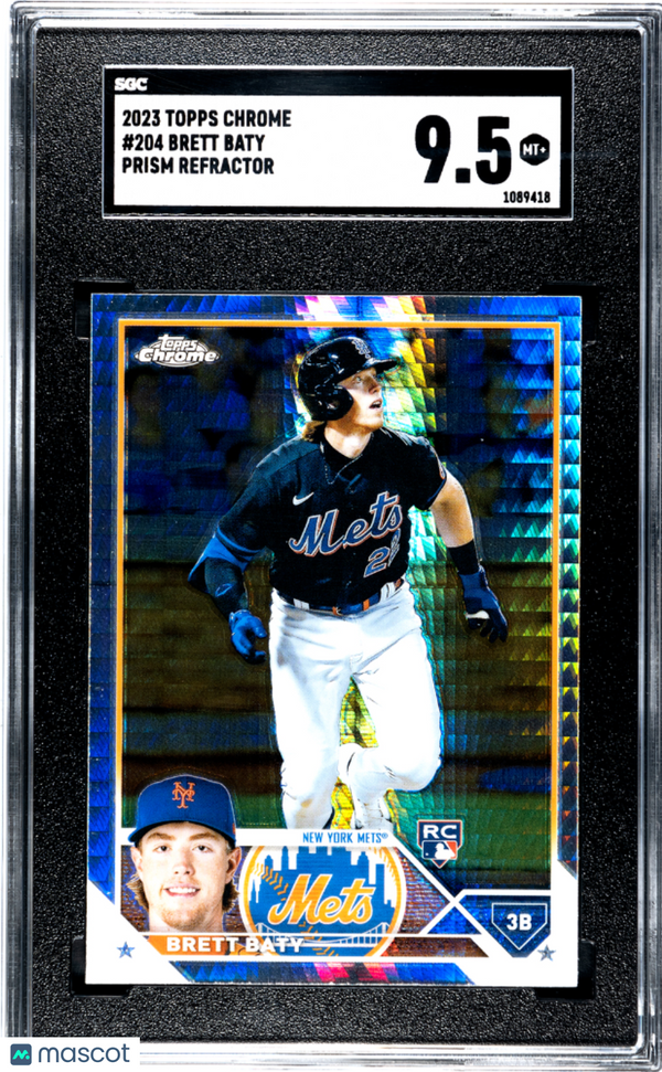 2023 Topps Chrome Brett Baty Prism Refractor #204 SGC 9.5