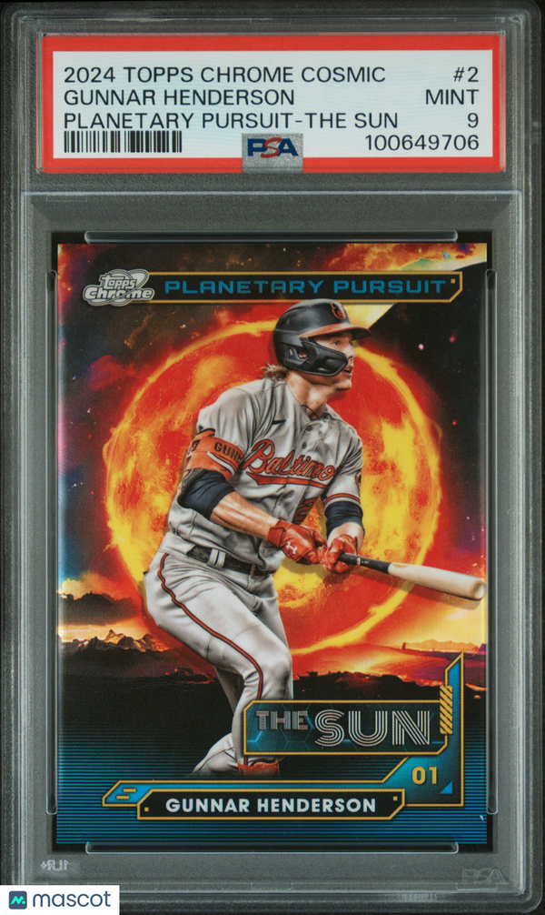 2024 Topps Chrome Cosmic Planetary Pursuit Gunnar Henderson The Sun PSA 9 MINT
