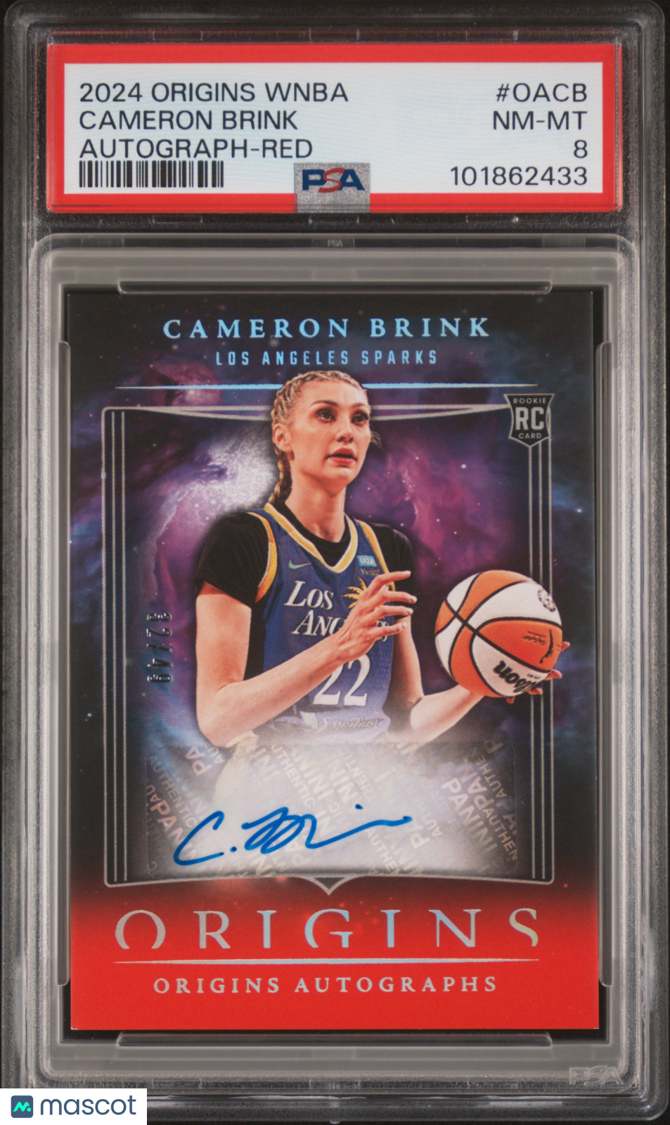 2024 Panini Origins WNBA Origins Autographs Cameron Brink Red #OACB PSA 8