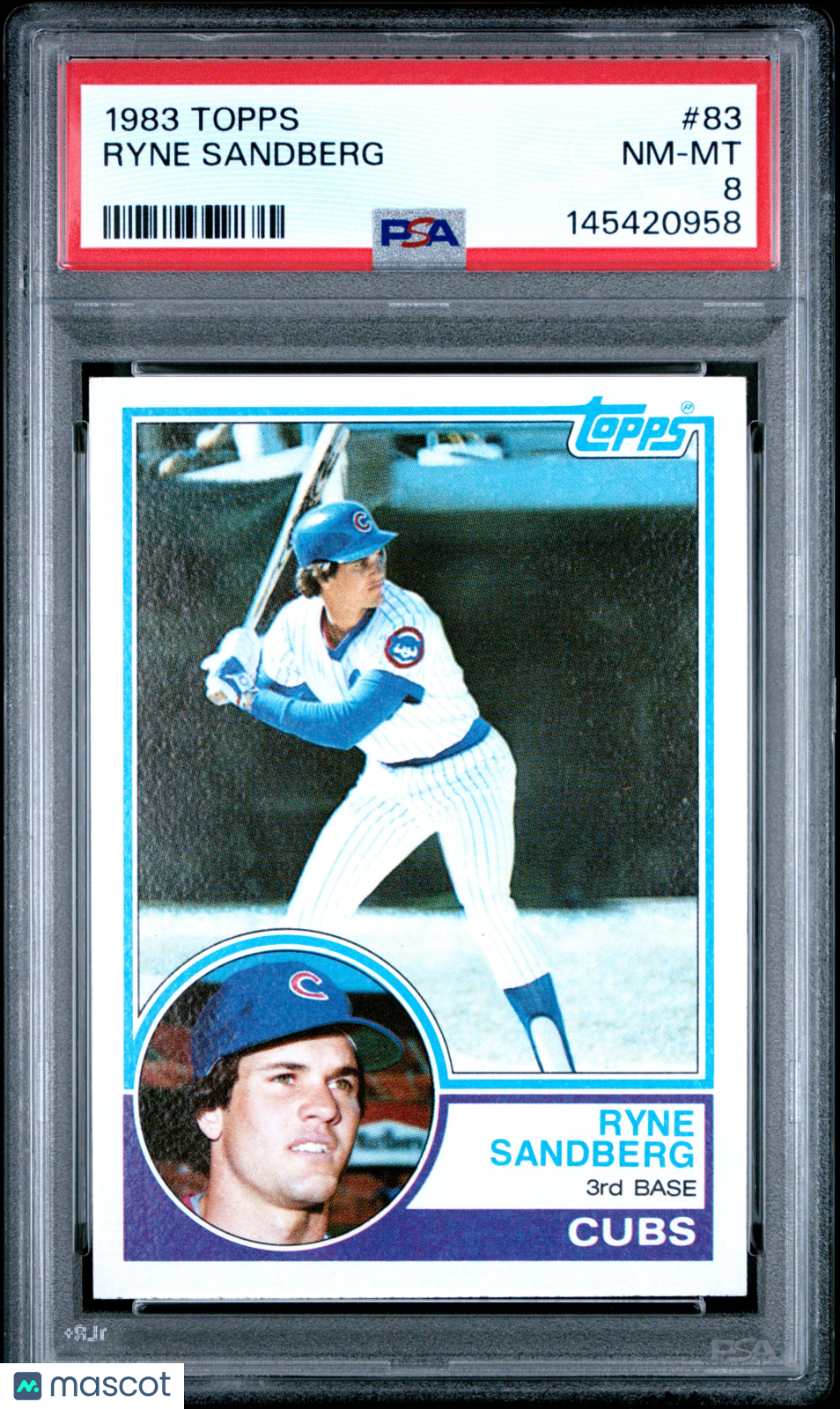 1983 Topps Ryne Sandberg RC - Rookie #83 PSA 8 Chicago Cubs