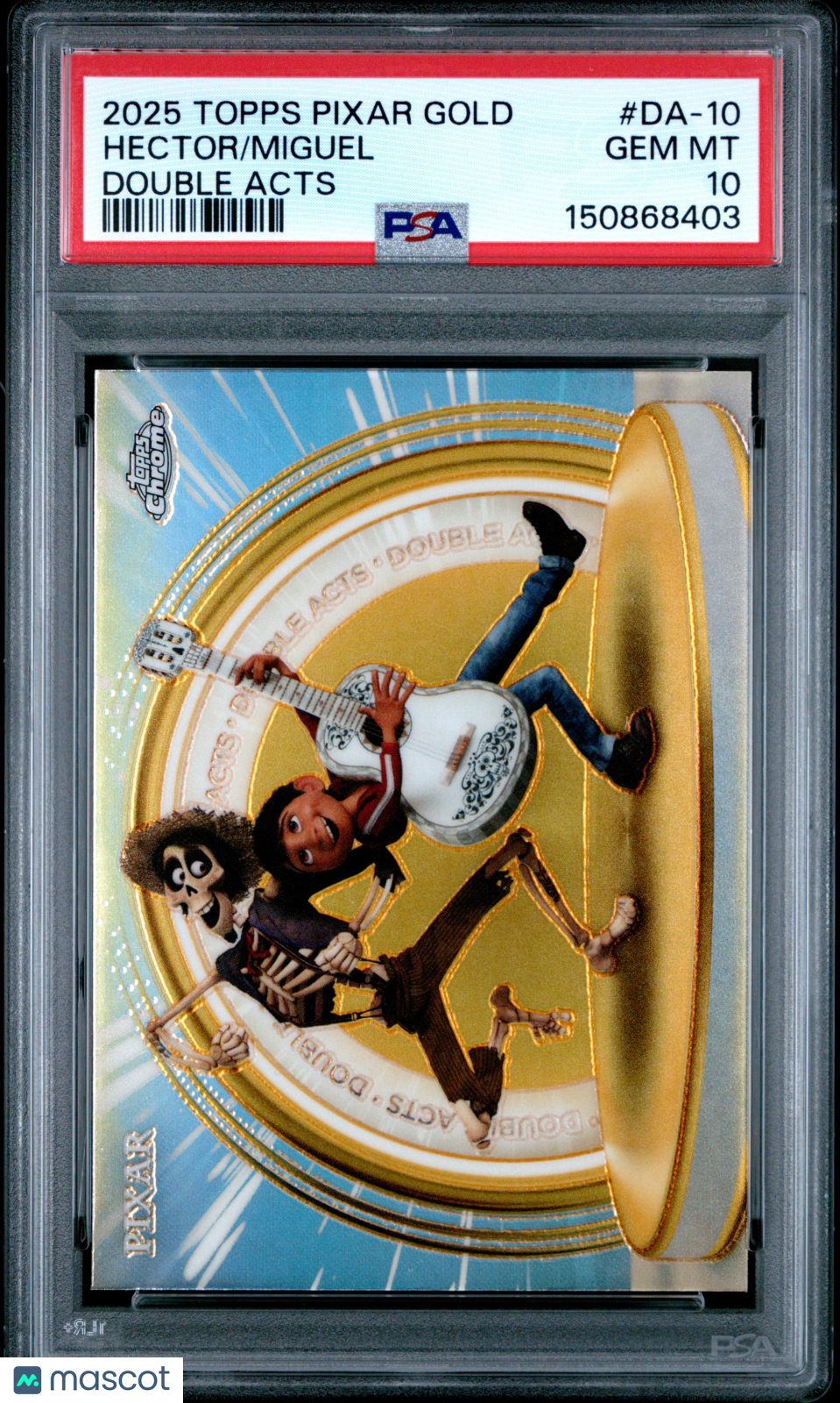2025 Topps Pixar Gold Golden Double Acts Miguel Hector #DA-10 PSA 10