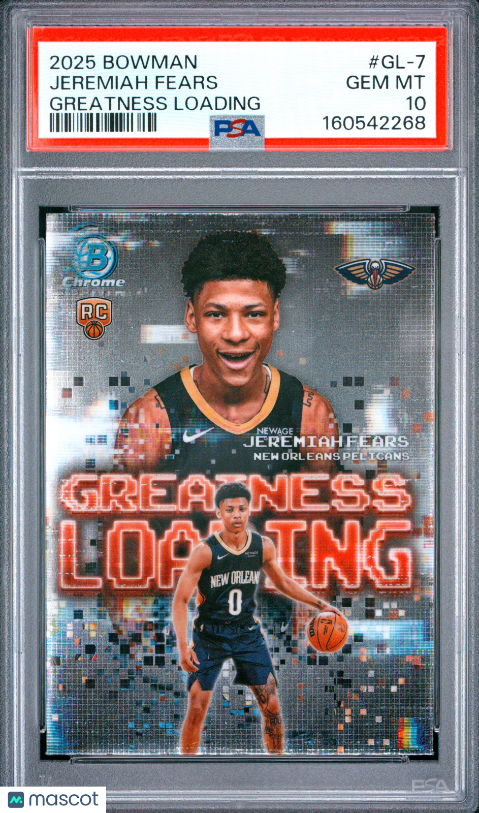 2025 Bowman Chrome Greatness Loading Jeremiah Fears #GL-7 PSA 10