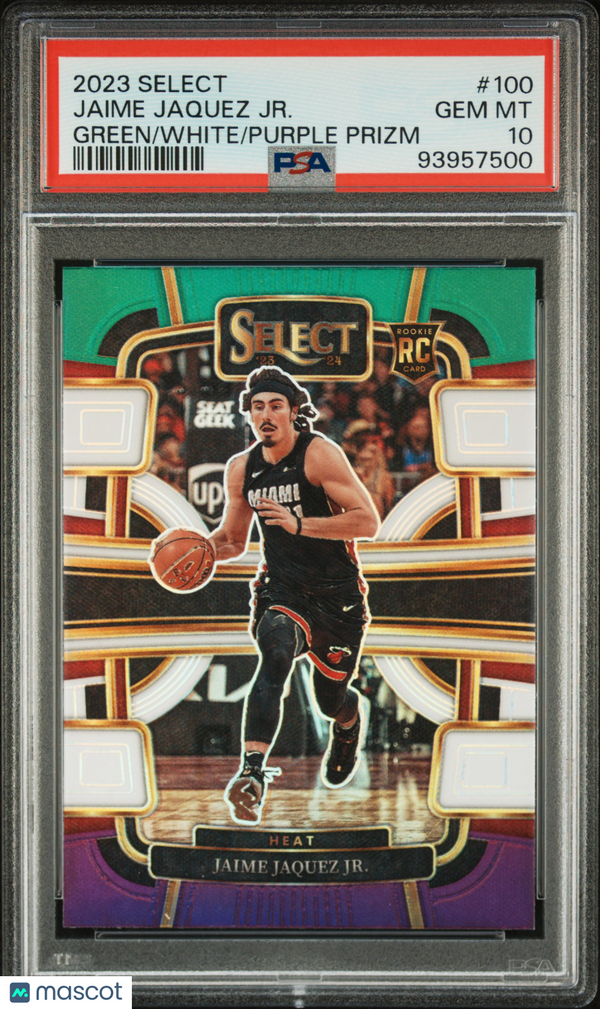 2023 Panini Select Jaime Jaquez JR. Green White Purple Prizm #100 PSA 10