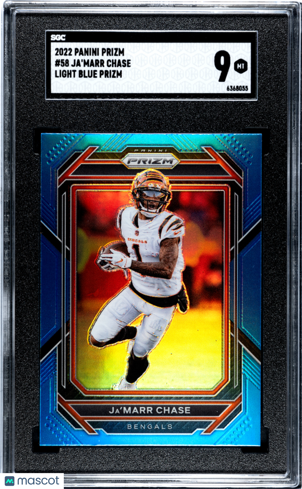 2022 Panini Prizm Ja'marr Chase Light Blue #58 SGC 9 Cincinnati Bengals