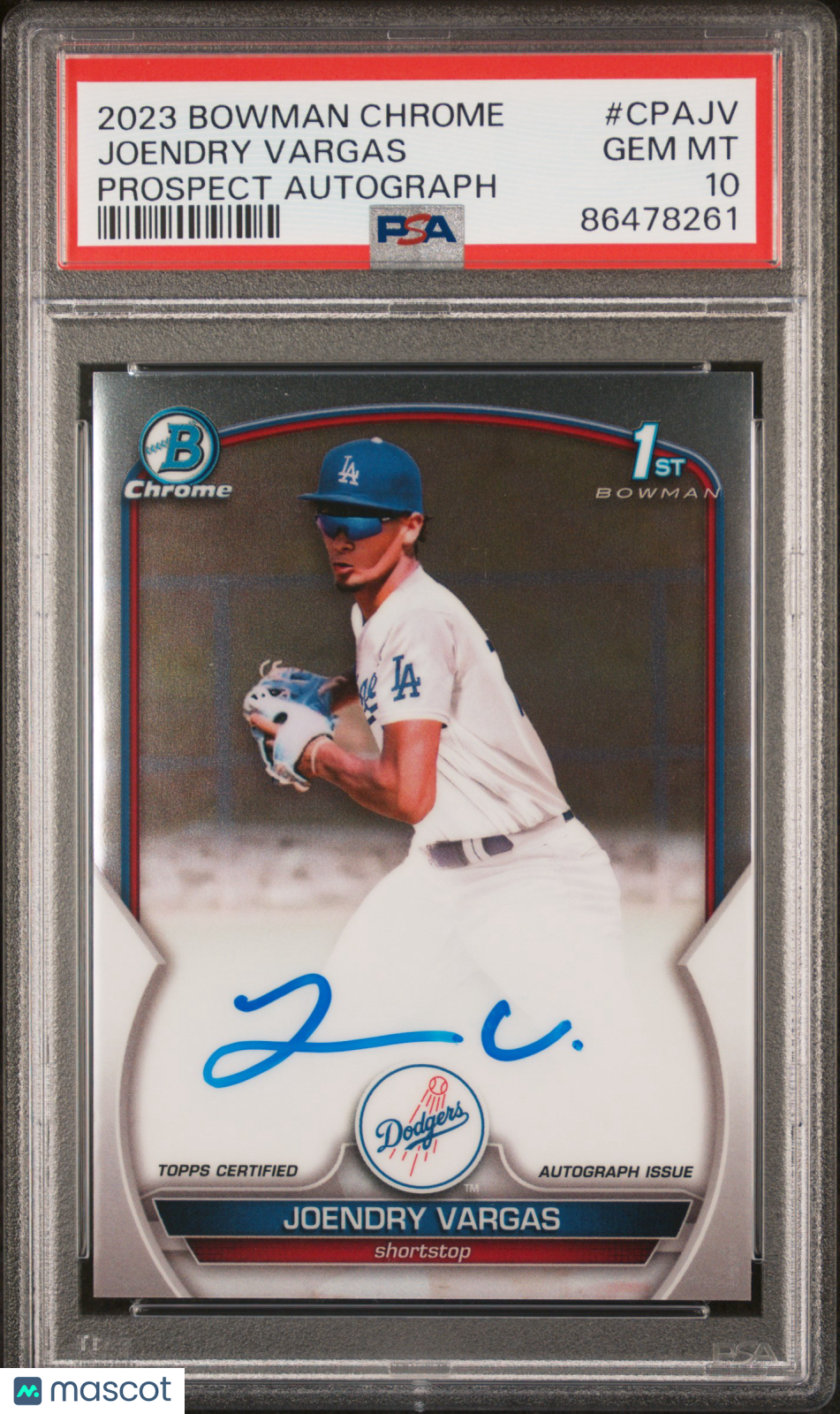 2023 Bowman Chrome Prospect Autographs Joendry Vargas #CPAJV PSA 10