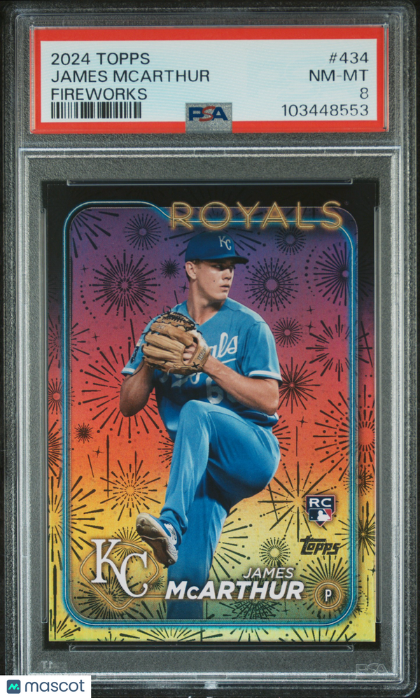 2024 Topps James Mcarthur Fireworks #434 PSA 8 NM-MT  #d 2/5 POP 1