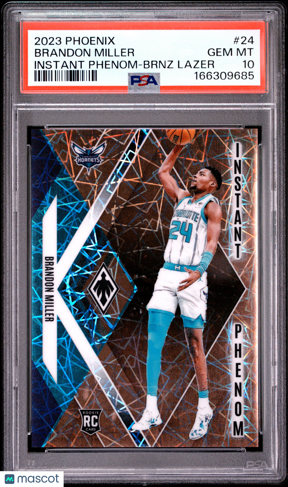 2023 Panini Phoenix Instant Phenom Brandon Miller Brnz Lazer 25/49 Rookie PSA 10