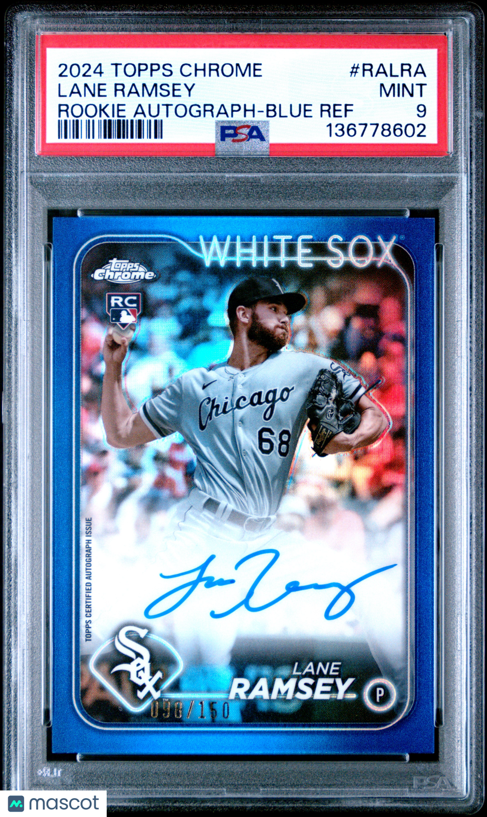 2024 Topps Chrome Rookie Autographs Lane Ramsey Blue Ref 098/150 #RALRA PSA 9