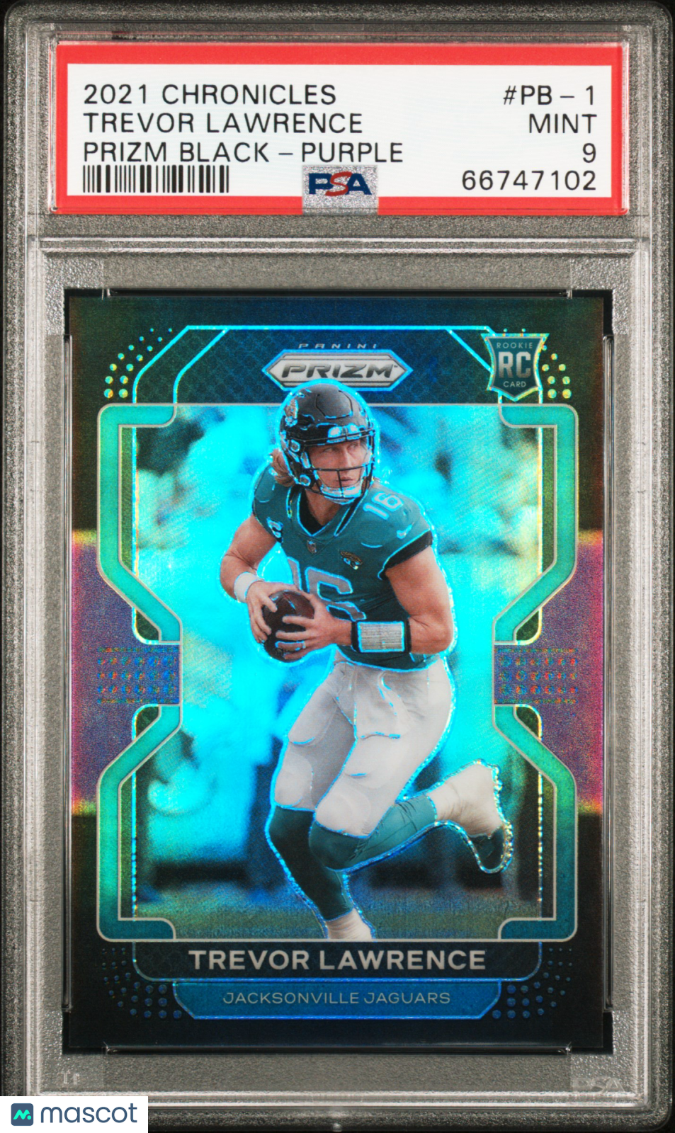 2021 Panini Chronicles Prizm Black Trevor Lawrence Purple #PB-1 PSA 9 /199