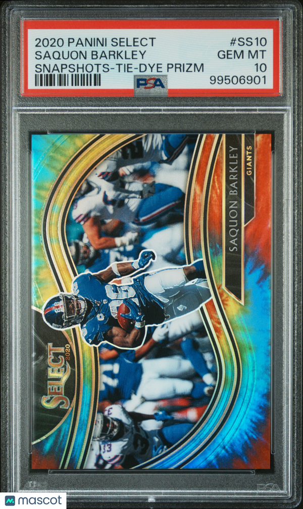 2020 Panini Select Snapshots Saquon Barkley Tie Dye Prizm PSA 10 GEM #d 21/25